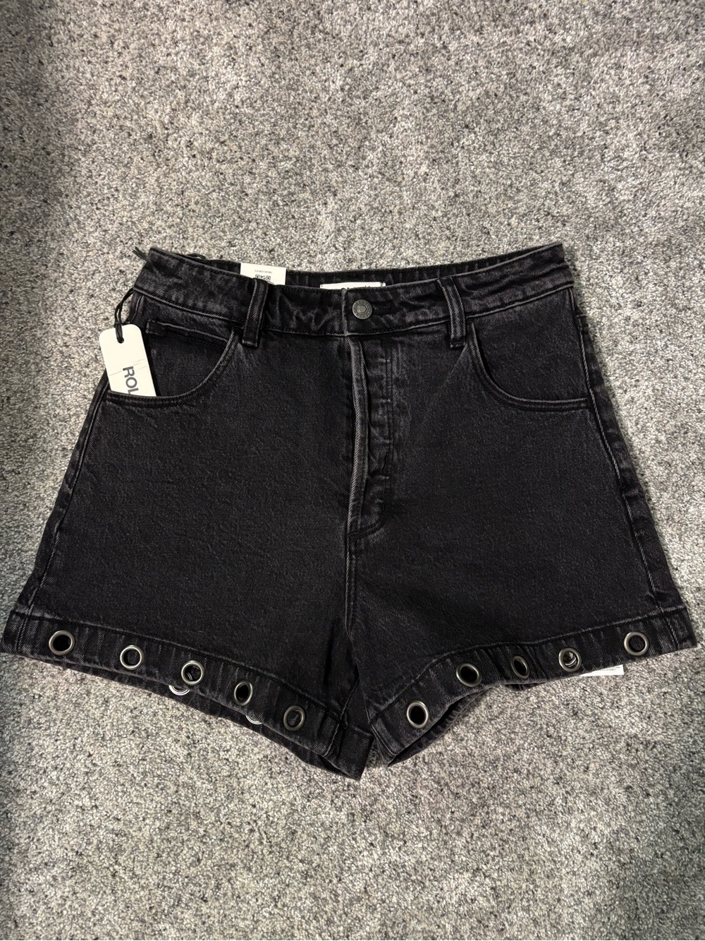 Black High-Waist Jean Shorts